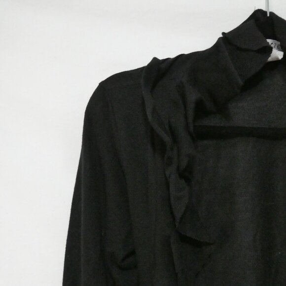 WET SEAL | P2P 17 inches measured | Black Open Front Long Sleeve Cardigan - Picture 4 of 15